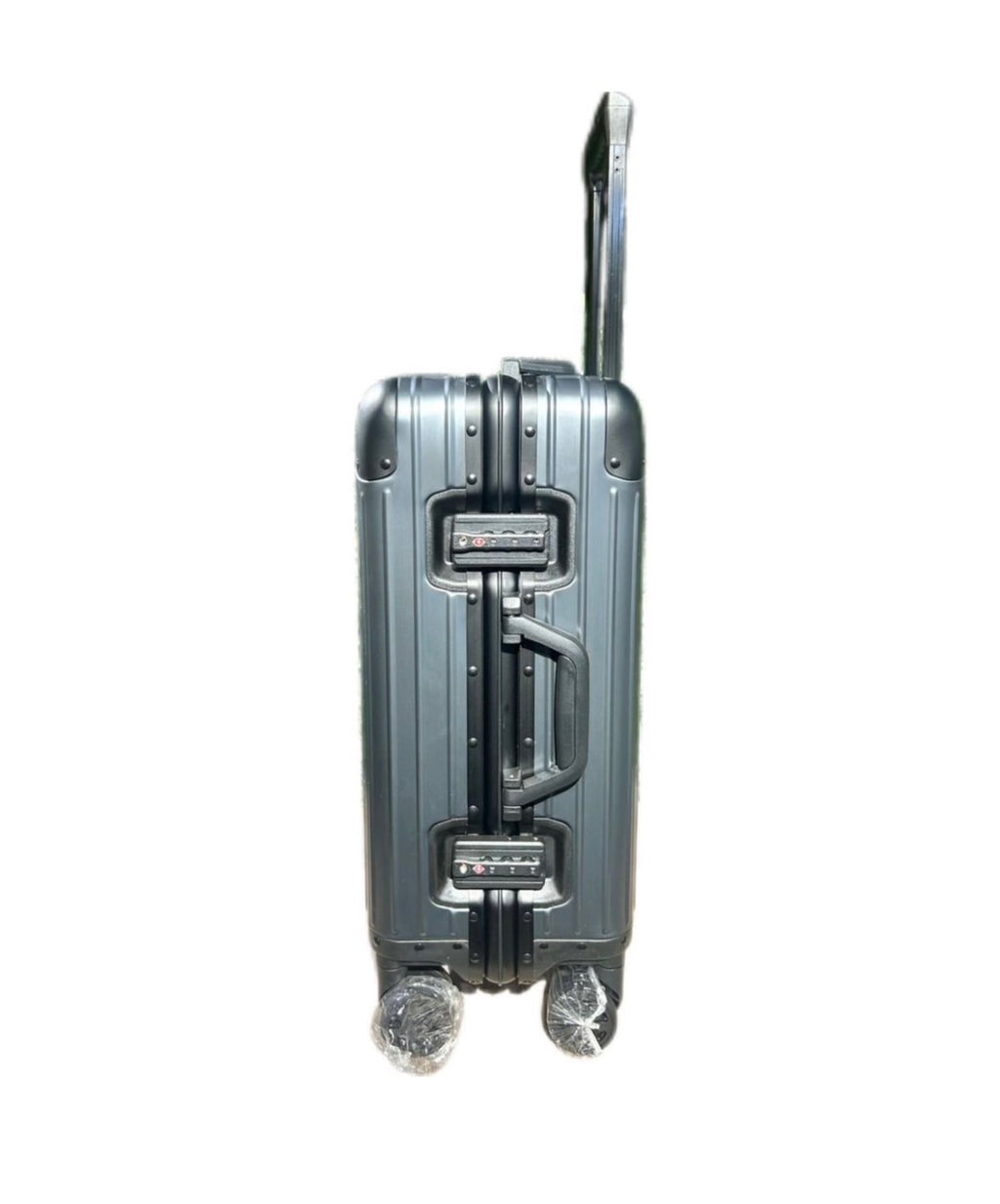 Lumin Aluminium Hard Shell Vertigo Suitcase with TSA Locks - 55cm - Charcoal