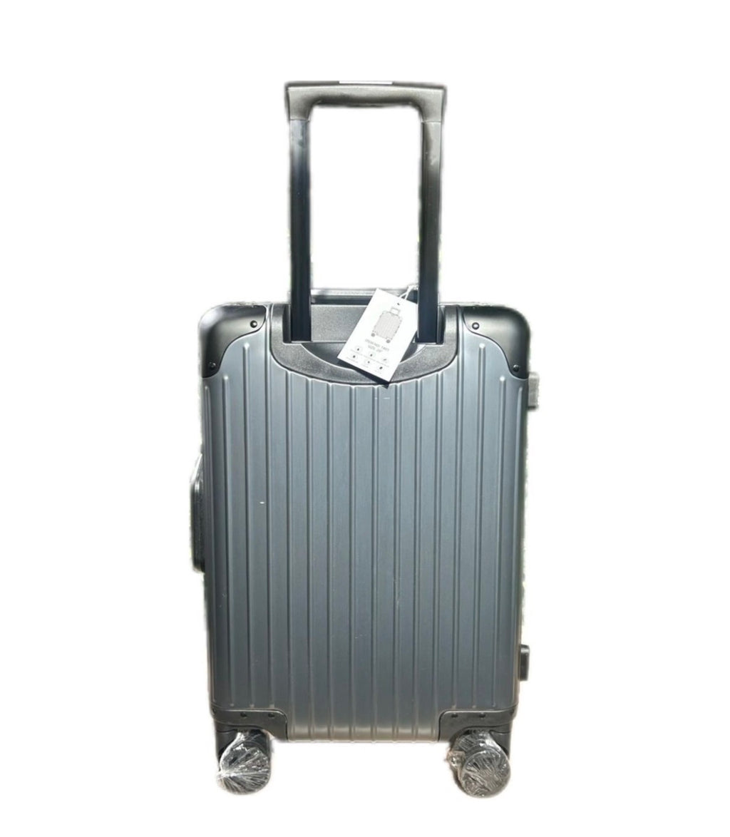 Lumin Aluminium Hard Shell Vertigo Suitcase with TSA Locks - 55cm - Charcoal