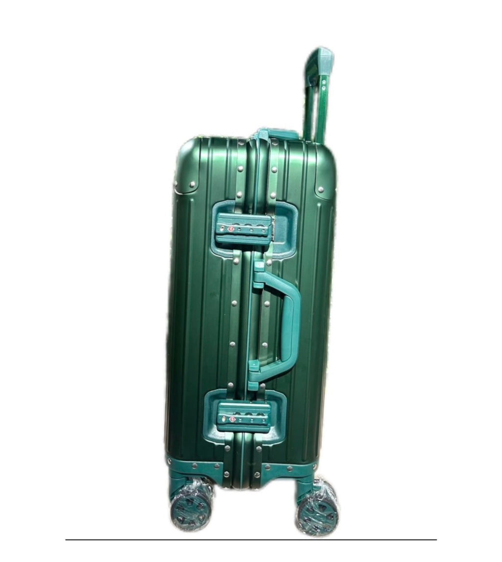 Lumin Aluminium Hard Shell Vertigo Suitcase with TSA Locks - 55cm - Green