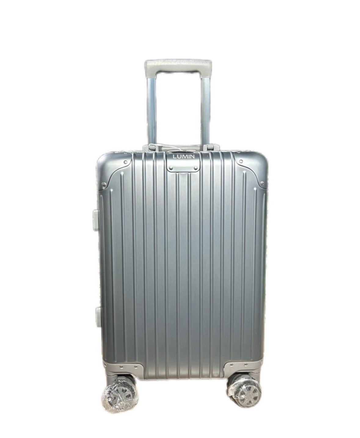 Lumin Aluminium Hard Shell Vertigo Suitcase with TSA Locks - 55cm - Grey
