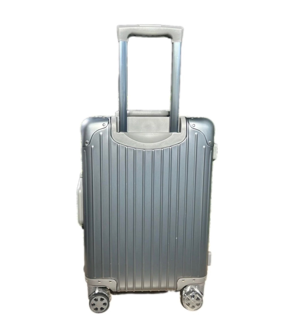 Lumin Aluminium Hard Shell Vertigo Suitcase with TSA Locks - 55cm - Grey