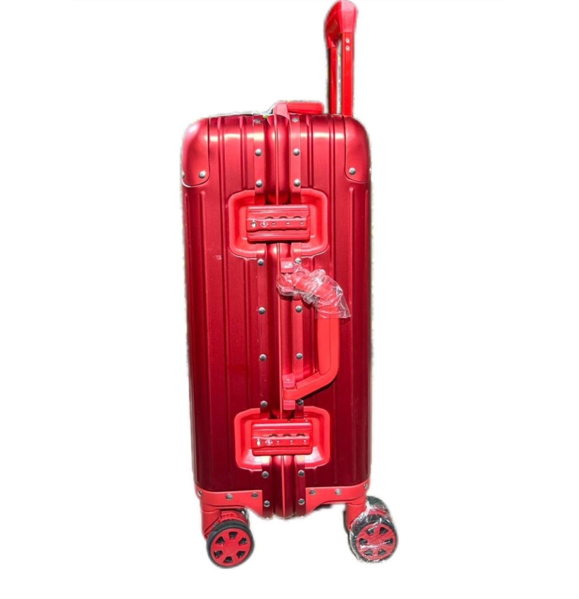 Lumin Aluminium Hard Shell Vertigo Suitcase with TSA Locks - 55cm - Red