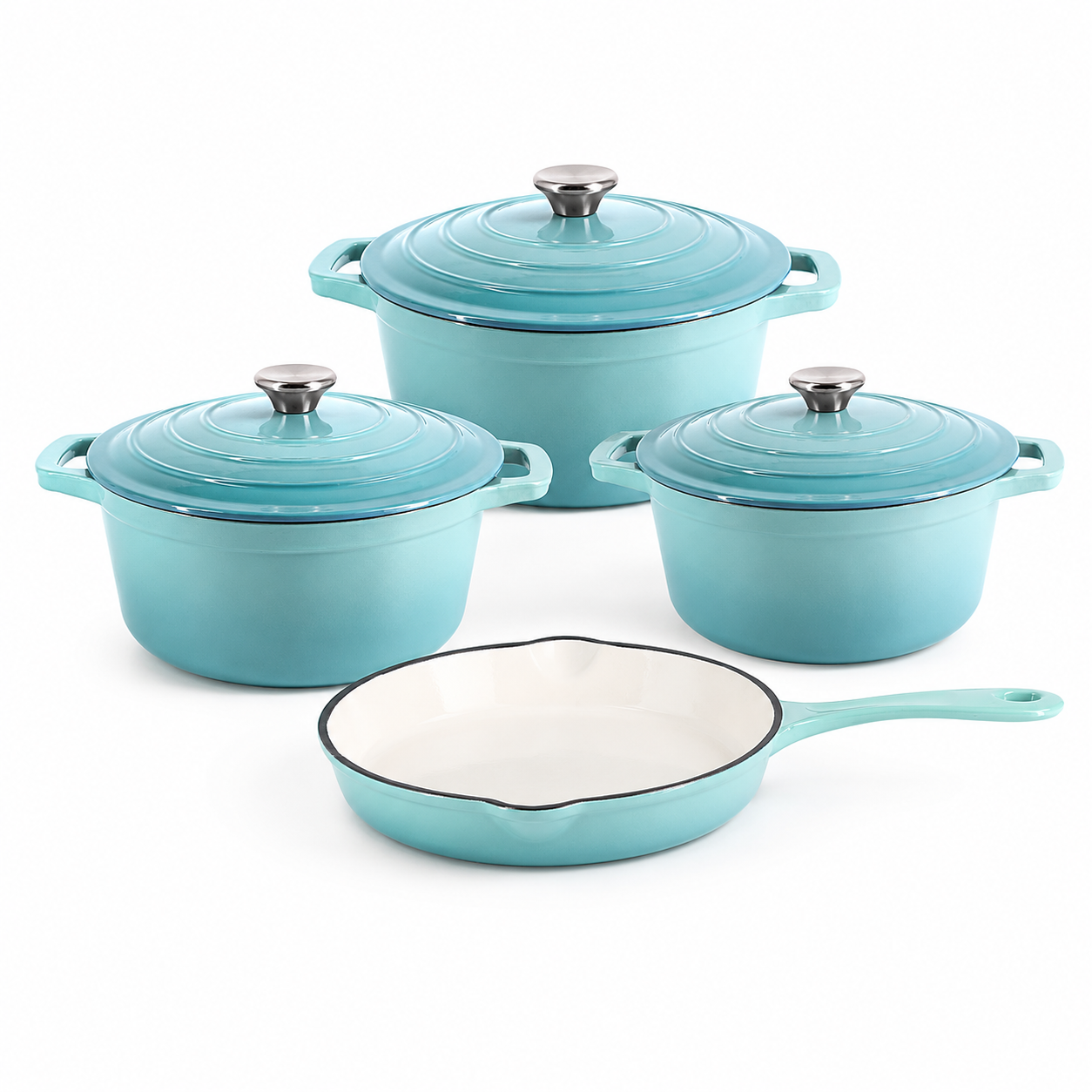 Premium Cast Iron Cookware Set – 7 Piece