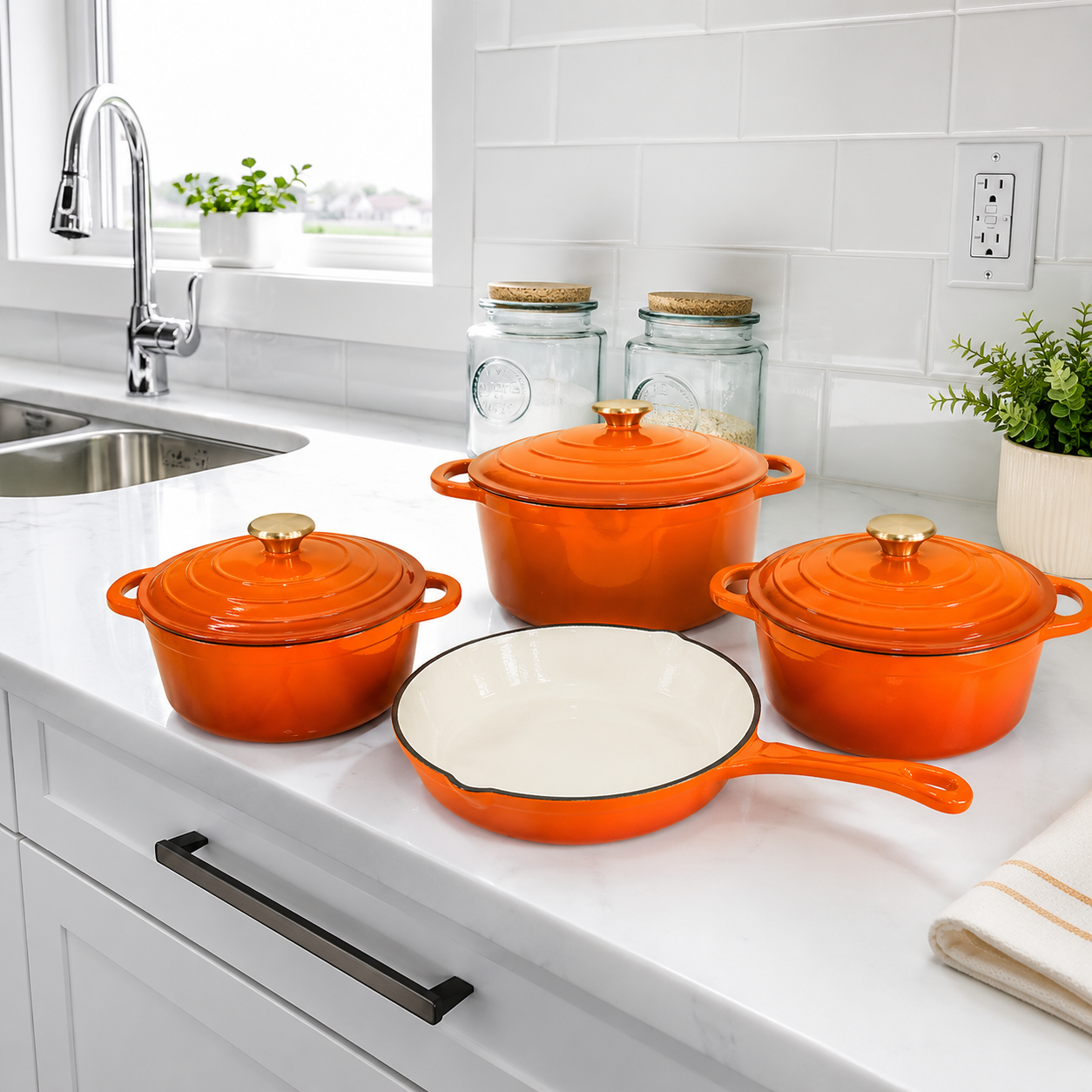 Premium Cast Iron Cookware Set – 7 Piece