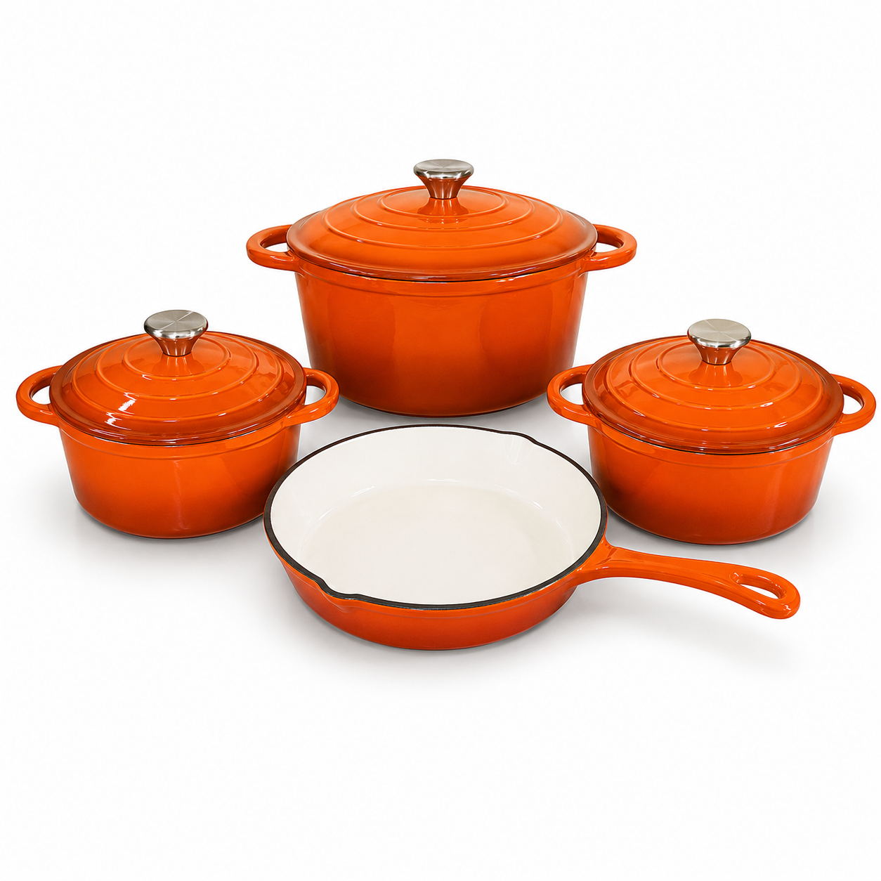 Premium Cast Iron Cookware Set – 7 Piece