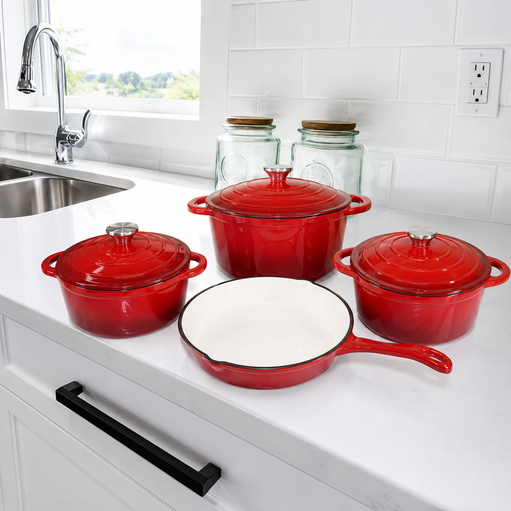 Premium Cast Iron Cookware Set – 7 Piece