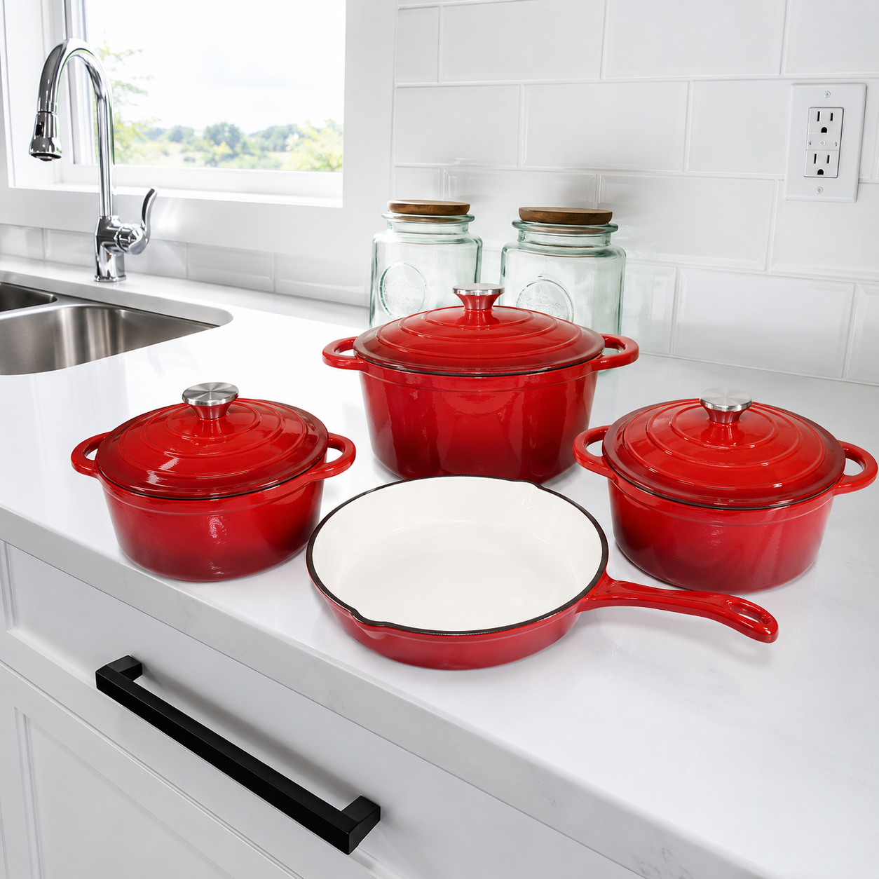 Premium Cast Iron Cookware Set – 7 Piece