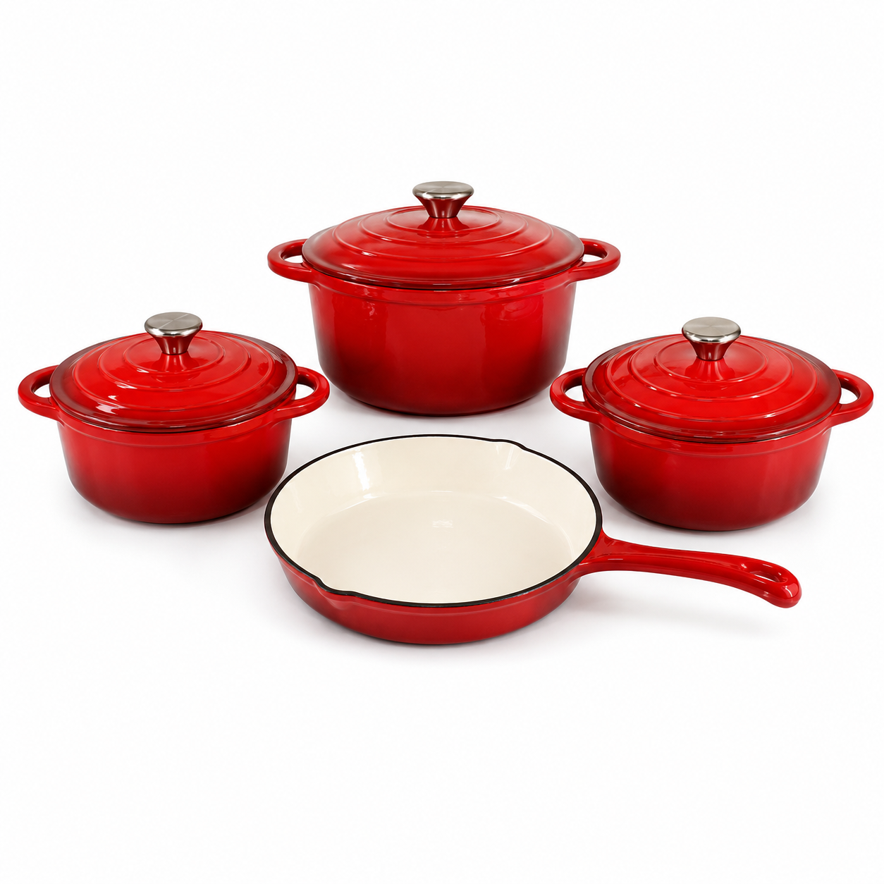Premium Cast Iron Cookware Set – 7 Piece