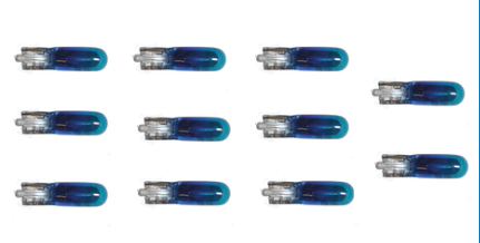 Lucas Car Light 12V 1.2W Wedge Base Blue Bulbs (Pack of 10)