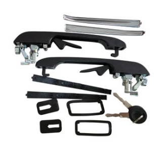 Door Handle Compatible Volkswagen Golf Front Right+Left With Key 2Pcs Outer