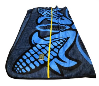 Elegant and Stylish Basotho Blanket - Blue with Black Design