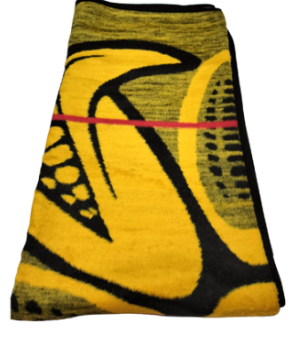 Elegant and Stylish Basotho Blanket - Yellow with Black Design