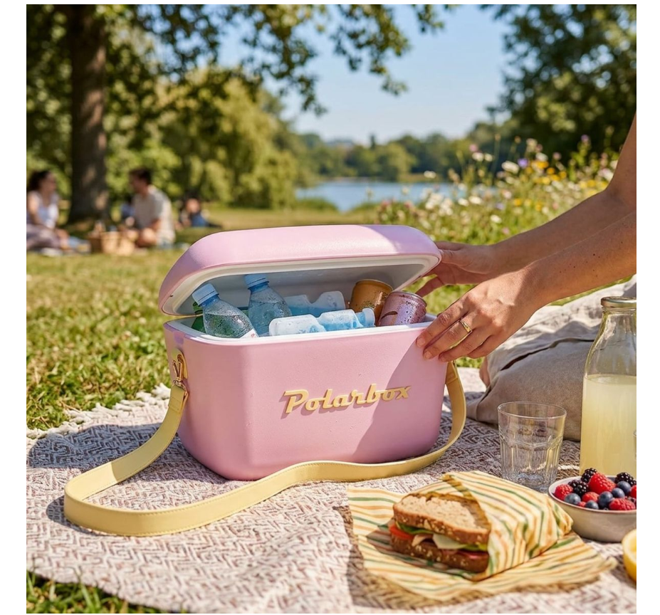 Polarbox - Cooler Box with Leather Strap - Pink - 20L