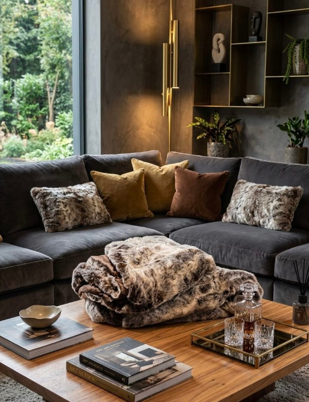 Luxury Faux Fur Blanket King - Snow Leopard
