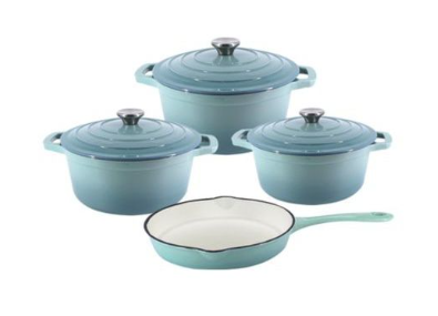 Sastro - New Design Dutch Pot Cookware Sets Cast Iron - 7 Piece - Sky Blue