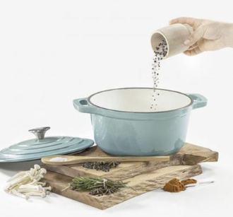 Sastro - New Design Dutch Pot Cookware Sets Cast Iron - 7 Piece - Sky Blue