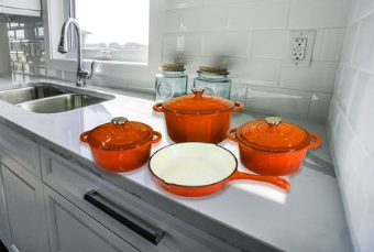 7 Piece Authentic Cast Iron Dutch Oven Cookware Pot Set - Orange