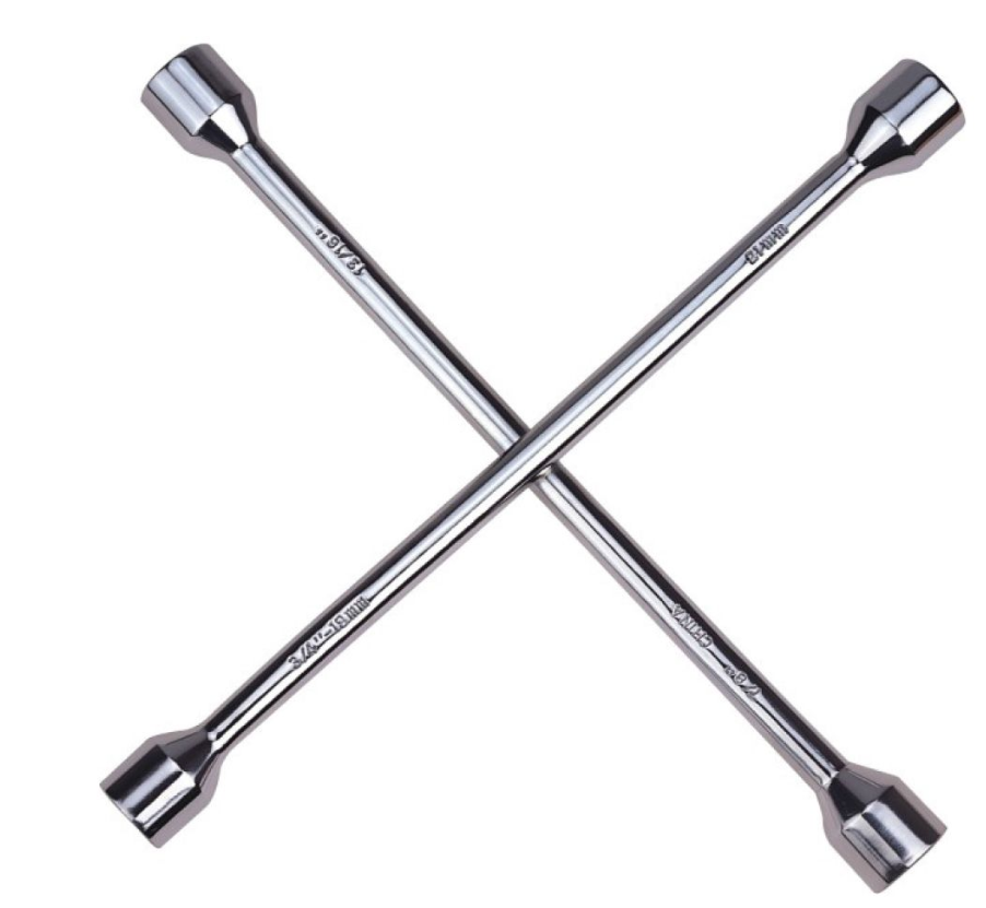 Carbon Steel 4 Way Wheel Spanner - 17 x 19 x 21 x 23mm - WS - 4
