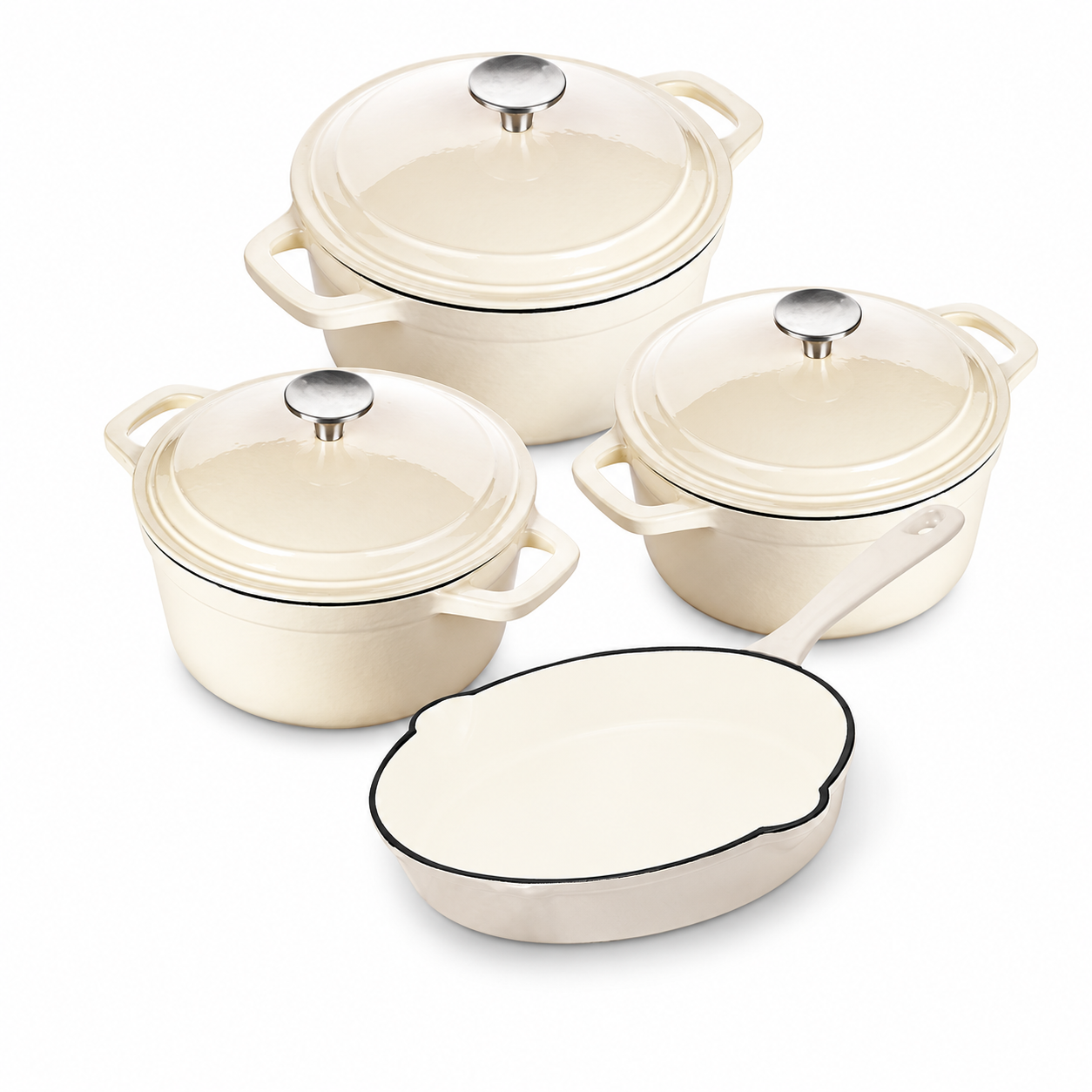 Premium Cast Iron Cookware Set – 7 Piece