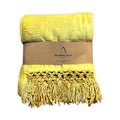 Absolute Decor Chenille Fringe Soft Touch 130X180 Throw - Yellow
