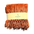 Absolute Decor Chenille Fringe Soft Touch 130X180 Throw - RUST
