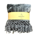 Absolute Decor Chenille Fringe Soft Touch 130X180 Throw - CHARCOAL